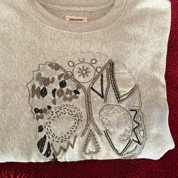 Zadig & Voltaire beaded sweatshirt, size small - Picture 5 of 12